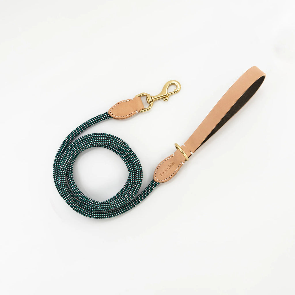 [預購] 美國the furryfolks｜Rope Leash 攀繩設計真皮牽繩