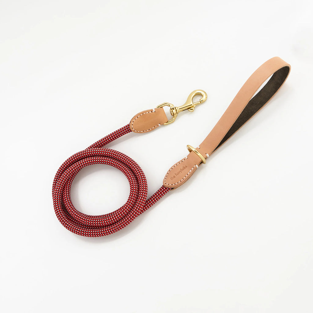 [預購] 美國the furryfolks｜Rope Leash 攀繩設計真皮牽繩