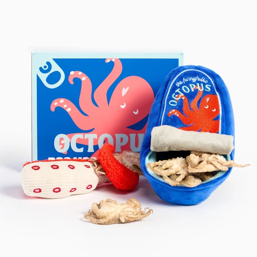 美國the furryfolks｜罐裝章魚 嗅聞藏食玩具